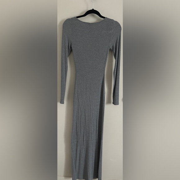 SKIMS Soft Lounge Ribbed Long Sleeve Maxi Dress Heather Gray Women’s Size S - Picture 5 of 6